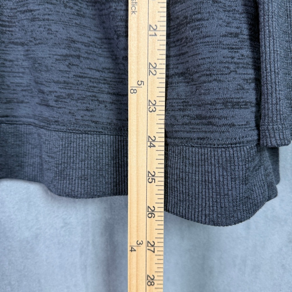 Athleta Heathered Charcoal Grey Hoodie Cardigan Sweater Open Front Size S Preppy - Picture 8 of 14